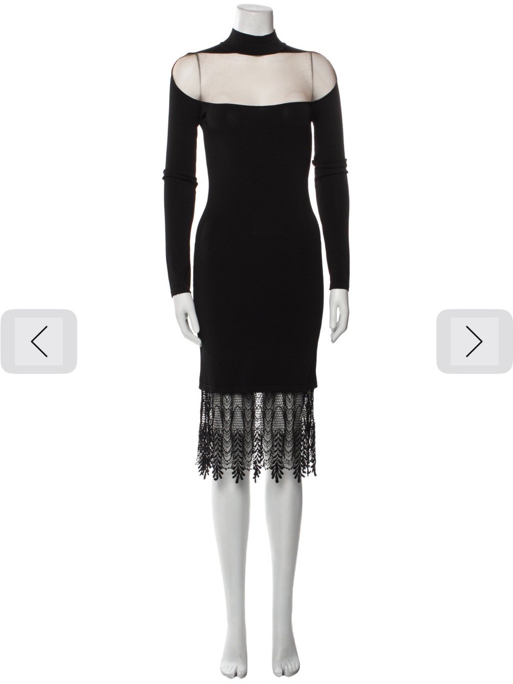 MUGLER Paris Black Architectural Cutout Midi Dress | Size M